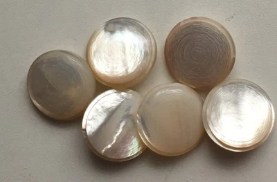 Perlmuttknöpfe: 6 helle, schillernde Knöpfe, 22mm - Bild 1 von 2