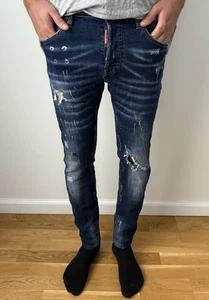 DSQUARED2 BLUE MENS SLIM JEANS MADE IN ITALY SIZE 30 - Picture 1 of 16