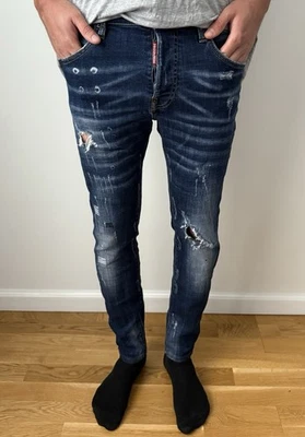 DSQUARED2 BLUE MENS SLIM JEANS MADE IN ITALY SIZE 30 - Image 1 of 4