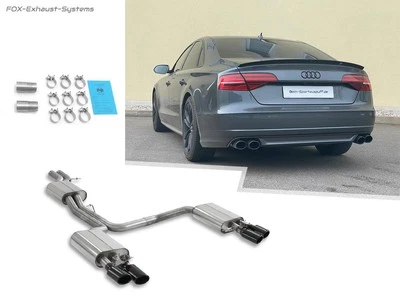 Stainless Steel Duplex System Incl. Flap Audi S8 4H Type D4 Per 2x100x77mm Black - Image 1 of 4