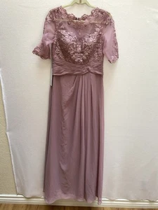NWT Azazie Bridesmaid Mother Of Bride Gown Dress Alcyone Vintage Mauve A10 Lace - Picture 1 of 10