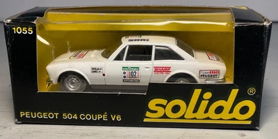 Coche de Rally Solido Francia Peugeot 504 Cupé V6 Nº1055 Modelo Diecast Caja Original Foto 1 de 4