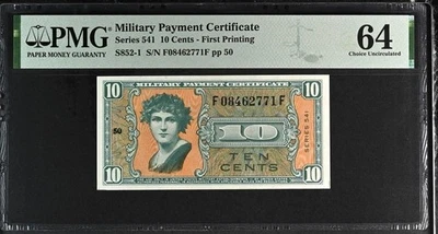 Military Payment Certificate Series 541 ($.10 CENTS) 1st Printing PMG 64 S852-1 - Image 1 of 2
