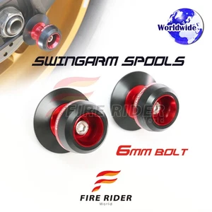 Billet Red M6 Rear Swingarm Spools Twall For TUONO V4R 1000 15 16 17 18 19 20 - Bild 1 von 4