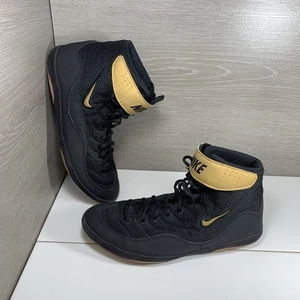 Chaussures de boxe de lutte Nike Inflict 3 noir or Swoosh 325256-004 homme taille 9 - Photo 1/11