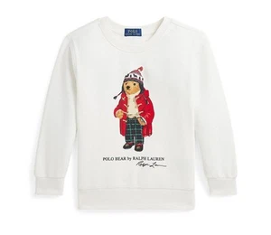 Polo Ralph Lauren Little Boys Polo Bear Fleece Sweatshirt Size 3 Color White NWT - Picture 1 of 5