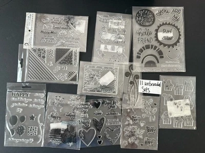 Unbranded 11 Sets 118 Clear Stamps LOT  *READ* So Many Fun Themes New & Used - Image 1 of 4