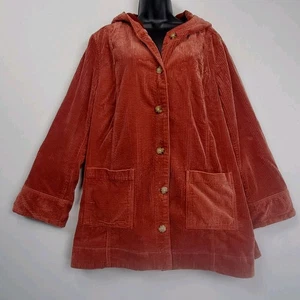 Chaqueta J. Jill Pana Columpio Mujer XL Pequeña Con Capucha Botón Gran Tamaño Canela  - Imagen 1 de 11