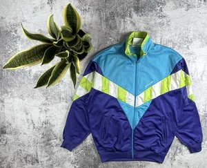 Adidas Men’s Vintage M Y2K Retro Blue Logo Track Activewear Zip Light Jacket - Picture 1 of 19