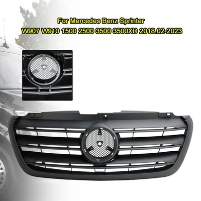 Front Bumper Grille Grill Fit Mercedes Sprinter 1500 2500 3500 W907 2019-2022 S5 - Image 1 of 4