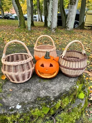 Small Wicker Basket: Handmade Willow Basket with Handle - Image 1 of 4