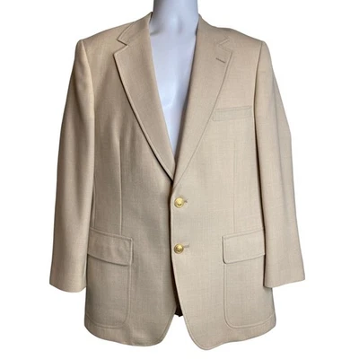 Blazer Nino Cerruti Rue Royale Para Hombres Beige Talla 40 Chaqueta Botón Dorado Dinero Antiguo Foto 1 de 4