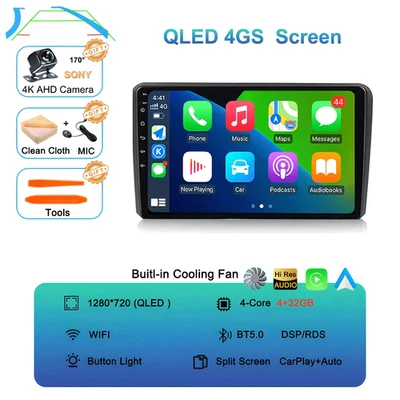 Android 15 Carplay Auto Autoradio per Audi A3 8P 2003-2013 2Din Lettore Multimed - Immagine 1 di 4