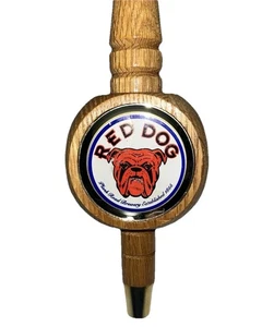 Red Dog 3-sided Wood Beer Tap Handle Keg 12 Inches - Picture 1 of 7