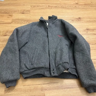 Vintage Swingster GMC Truck Gray Bomber Varsity Jacket Size M USA Lined - Image 1 of 4