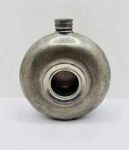 Vintage British Pewter Hunting Pocket Spirit Flask Made In Sheffield England - Picture 1 of 10