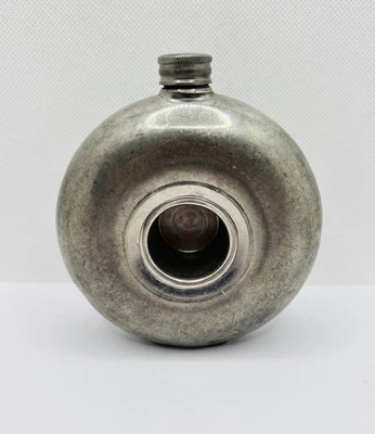 Vintage British Pewter Hunting Pocket Spirit Flask Made In Sheffield England - Image 1 of 4