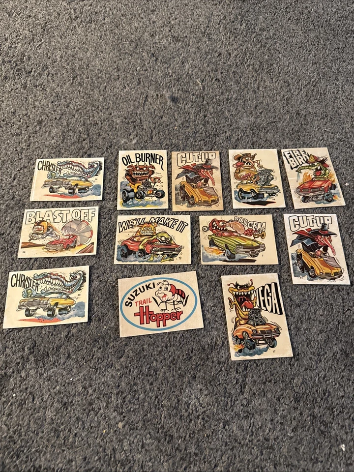 集团 12 张 Donruss - 奇怪杆贴纸 - 复古 20 世纪 70 年代集换卡 — 第 1/4 张图片