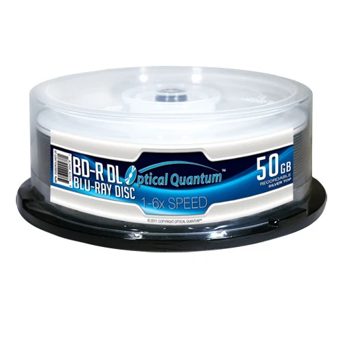25 OQ 6x 50GB Blu-ray Double Layer BD-R DL Shiny Silver Discs OQBDRDL06ST-25 - Image 1 of 1