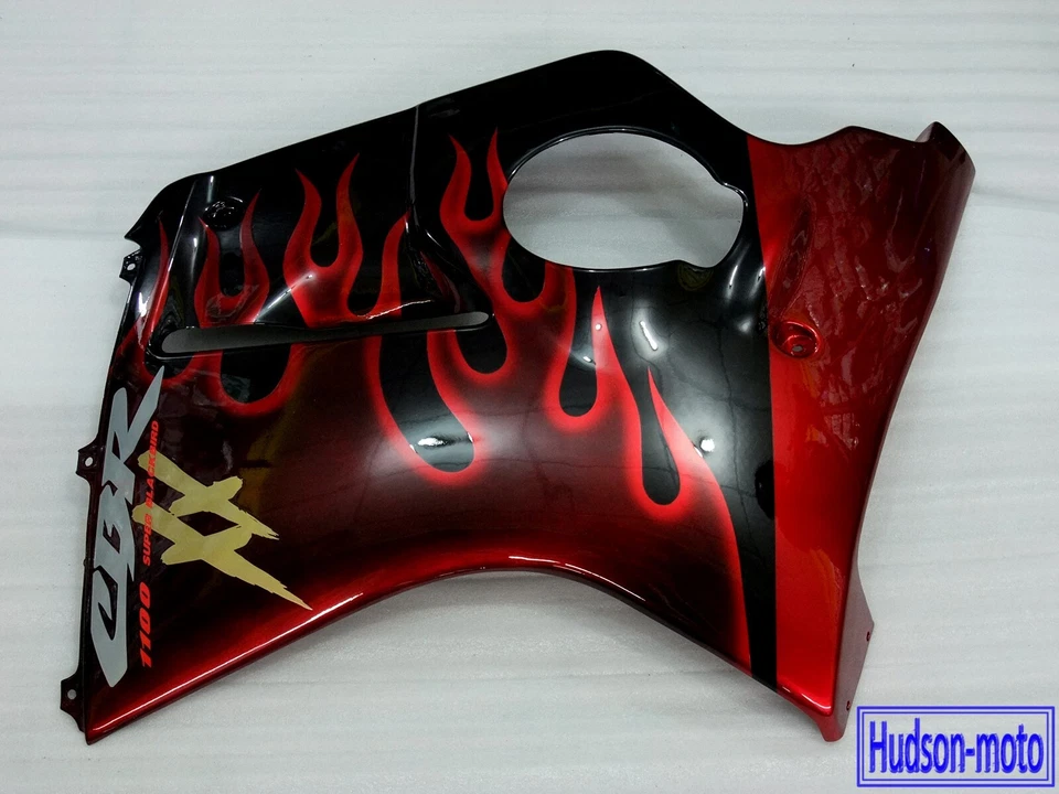Carenado de capó lateral izquierdo para Honda CBR1100XX 1996-2007 Blackbird Red Flame Foto 1 de 1