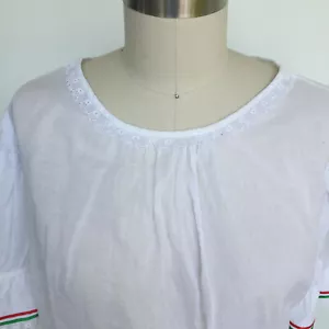 VTG 1970s Hungarian Handmade Gauze Boho-Chic Peasant Blouse M-L - Picture 1 of 7