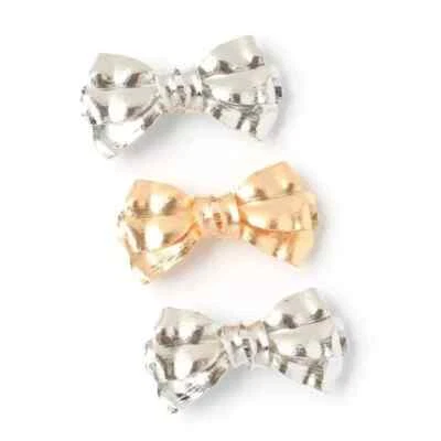 ONE Metal Bow Hair Clip Barrette Clutcher in silver or gold colour UK - Image 1 of 3