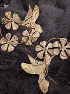 Discontinue Homco Home Interiors Brass & Copper Metal Hummingbirds Wall Decor 6” - Picture 1 of 3