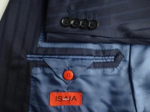 Isaia Blazer 56L/46L Blue Excellent Condition Navy Super 130 Suit Jacket Italy - Picture 1 of 6