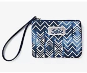 Justice Girls Denim Medium Wash Aztec Wallet Wristlet Coin Purse Wrist Strap - Picture 1 of 9