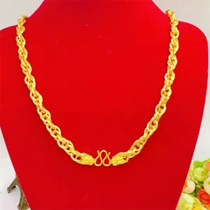 Herren Drache 22K 23K 24K THAI BAHT GELBGOLD GP Halskette 24" - Bild 1 von 4