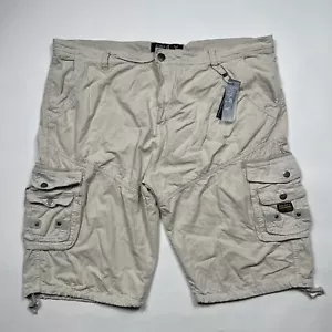 GALAXY HARVIC BEIGE 42x13 LONG DRAW STRING BOTTOMS CARGO SHORTS MENS NWT NEW - Picture 1 of 7