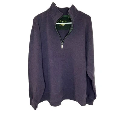 Pullover tejido Orvis 1/4 cremallera púrpura manga larga para hombre talla grande pesca al aire libre Foto 1 de 4