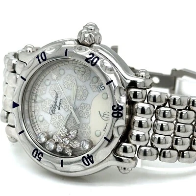 Reloj Chopard Happy Sport Copo de Nieve 38mm con Diamantes para Muñeca Pequeña Foto 1 de 4