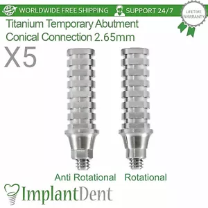 5x Prótesis Dentales Temporales Titanio RP Conexión Cónica 2.65mm Odontología - Imagen 1 de 5