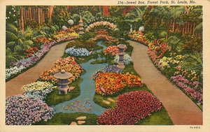 Postcard Missouri St. Louis Jewel Box Forest Park Linen Unposted - Picture 1 of 2