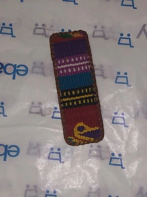 Винтажная заколка для волос заколка - кожаная ткань крючком - сделано во Франции  - Изображение 1 из 4