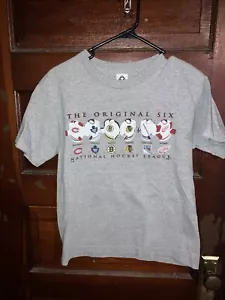 Vintage The Original Six NHL Hockey Tee Shirt By AAA Size Youth Large - Picture 1 of 9