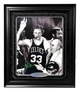 Larry Bird Signed Framed Celtics 16x20 w/ Auerbach Cigar Autograph Fanatics COA - Picture 1 of 4