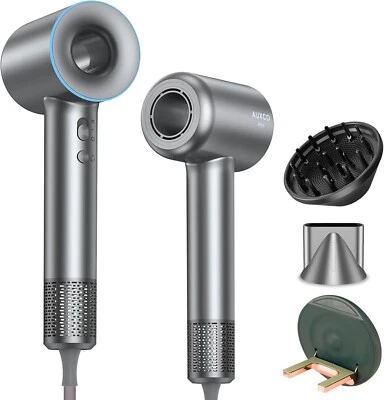 AUXCO Hair Dryer with Diffuser Hollow Ionic Blow Dryer 1600W 4 Temps 2 Speeds