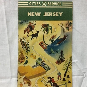 Cities Service New Jersey Map Vintage Road Map - Picture 1 of 11