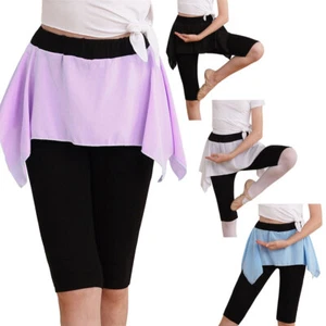 Kids Girls Athletic Pants Workout Pantskirt Irregular Shorts Sports Training - Picture 1 of 52