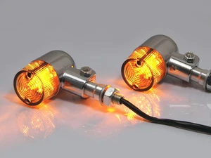 Motorcycle LED Chrome Indicators Barrel Design for BMW R45 65 80 100 Cafe Racer - Picture 1 of 12