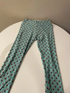 LuLaRoe Womens Disney Minnie Mouse Blue Green Polka Dot Leggings One Size - Picture 1 of 6