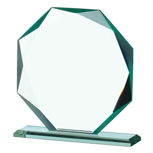 Octagon Prism Jade Glass Corporate Trophy Award FREE Engraving GC186 - Picture 1 of 2