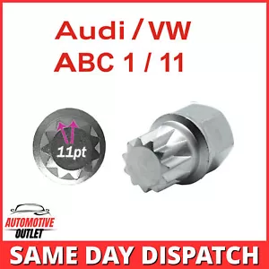 Sperren Radmutter Schlüssel Abc 1/11PT Keil Bolt Rippen Für Audi Seat Skoda VW - Imagen 1 de 5
