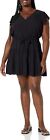PAIGE Women's Rosalee Mini Dress Tiered Skirt Covered Button in Black 