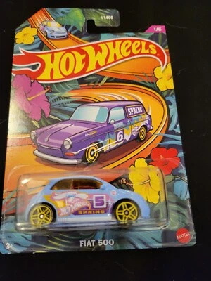 Fiat 500 2024 Hot Wheels Serie Primavera 1/5 Azul Nuevo Casi Como Nuevo Foto 1 de 2
