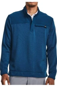 Under Armour Storm Mens Golf Sweater Blue 1/4 Zip Fleece Sweatshirt Sz Med NWT - Picture 1 of 17
