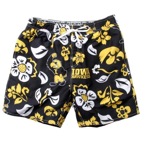 Men's University of Iowa Hawkeyes Swim Trunks Floral Swim Shorts Cover