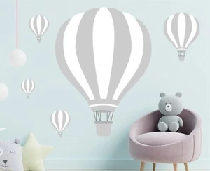Globos de Aire Caliente Guardería Pegatinas de Pared Decoración Pastel Bebé Gris Arte Unisex Dormitorio - Imagen 1 de 3